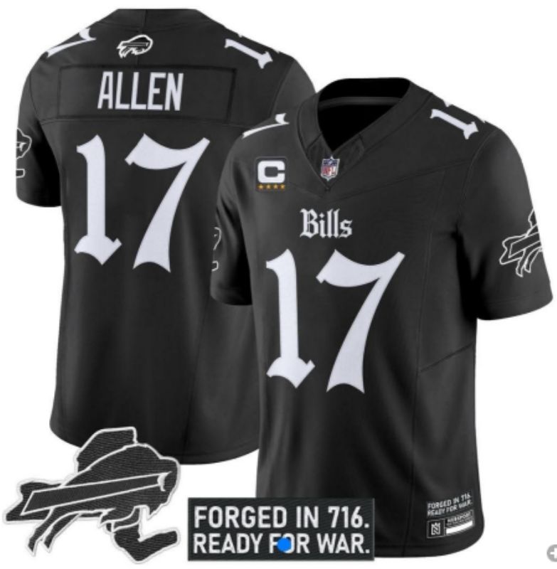 Men 2025 Buffalo Bills #17 Allen black Joint Name Nike Limited NFL Jersey 027